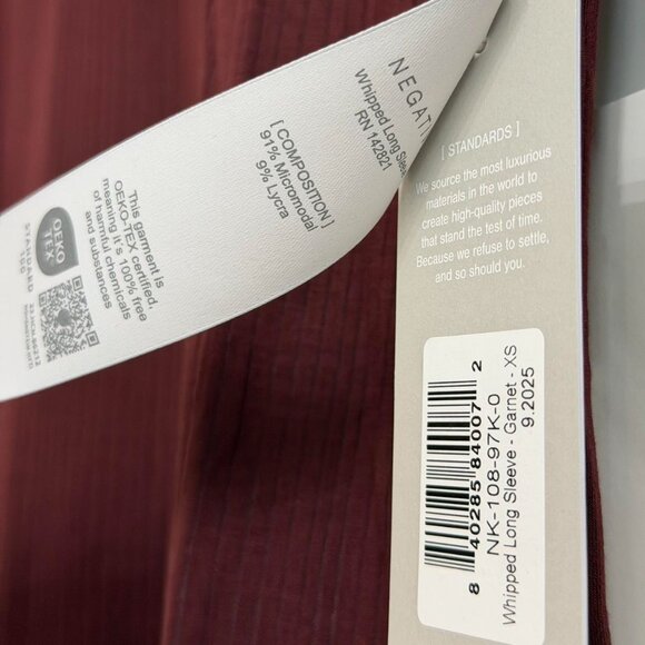 Negative Underwear Whipped Long Sleeve in Garnet, Size X-Small - Picture 5 of 7